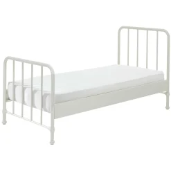 Einzelbett Bronxx Metall 90x200 - matt weiß