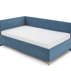 Einzelbett Cool | Mit Rückenlehne | 120 x 200 cm | Blaues Design