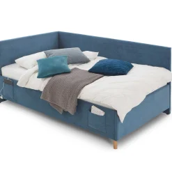Einzelbett Cool | Mit Rückenlehne | 120 x 200 cm | Blaues Design