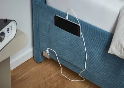 Einzelbett Cool | Mit Rückenlehne | 120 x 200 cm | Blaues Design