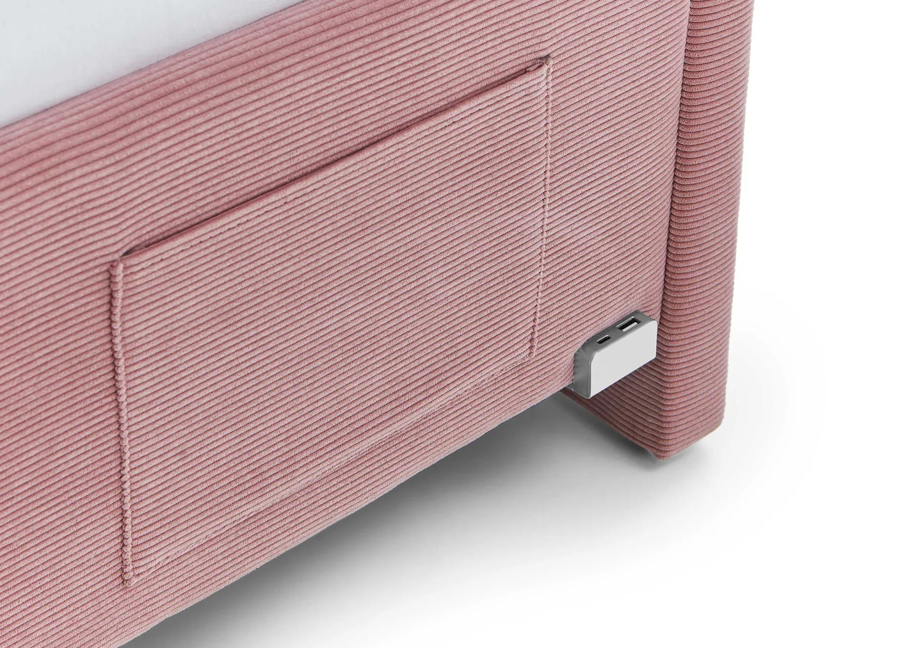 Einzelbett Cool | Mit Rückenlehne | 90 x 200 cm | Rosa Design