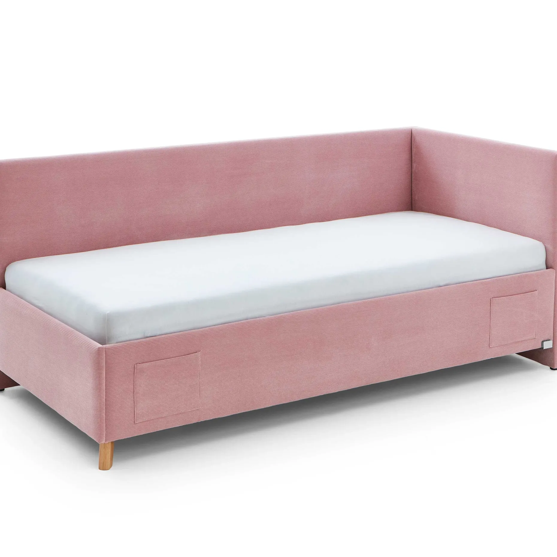 Einzelbett Cool | Mit Rückenlehne | 90 x 200 cm | Rosa Design