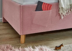 Einzelbett Cool | Mit Rückenlehne | 140 x 200 cm | Rosa Design