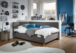 Einzelbett Cool | Mit Rückenlehne | 120 x 200 cm | Anthrazit Design