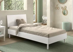 Einzelbett Forrest 90x200cm - Buche massiv - weiß