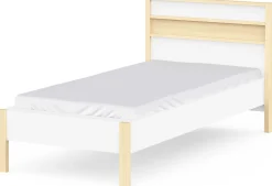 Einzelbett Heva - 90x190/200cm - weiß/Eiche Dekor