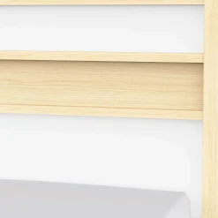 Einzelbett Heva - 90x190/200cm - weiß/Eiche Dekor