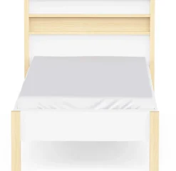 Einzelbett Heva - 90x190/200cm - weiß/Eiche Dekor