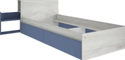 Einzelbett Kazim 90x200 mit Stauraum - dunkelblau