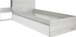 Einzelbett Kazim 90x200 mit Stauraum - weiß
