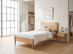 Einzelbett Loft - 90x200cm - mit Lattenrost - massiver Eiche