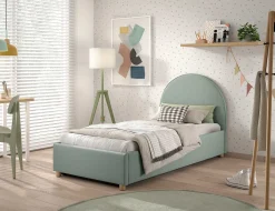 Einzelbett Maeva mit Nachttisch - 90x200cm - mit Stauraum - grün