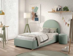 Einzelbett Maeva mit Nachttisch - 90x200cm - mit Stauraum - grün