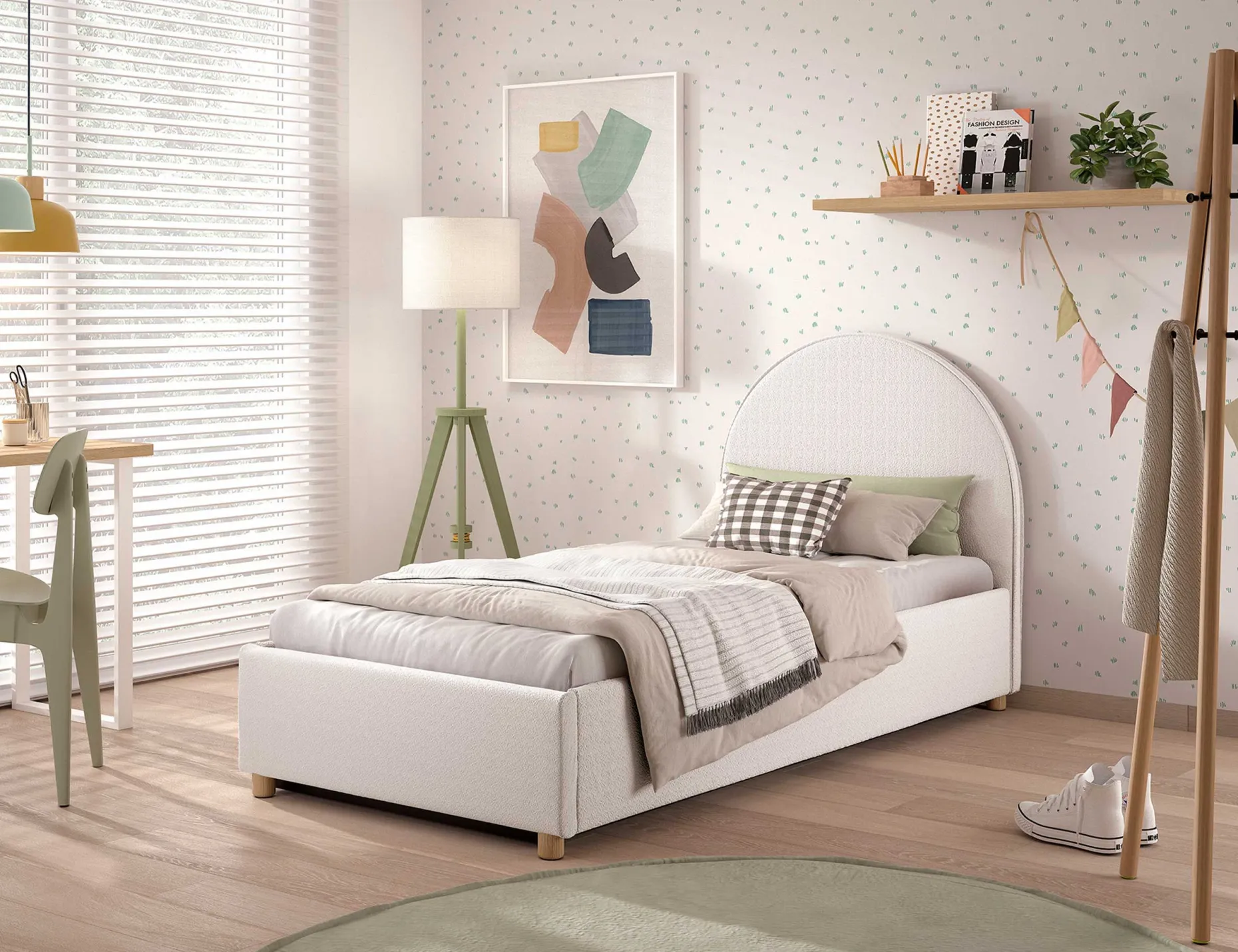 Einzelbett Maeva - 90x200cm - mit Stauraum - weiß