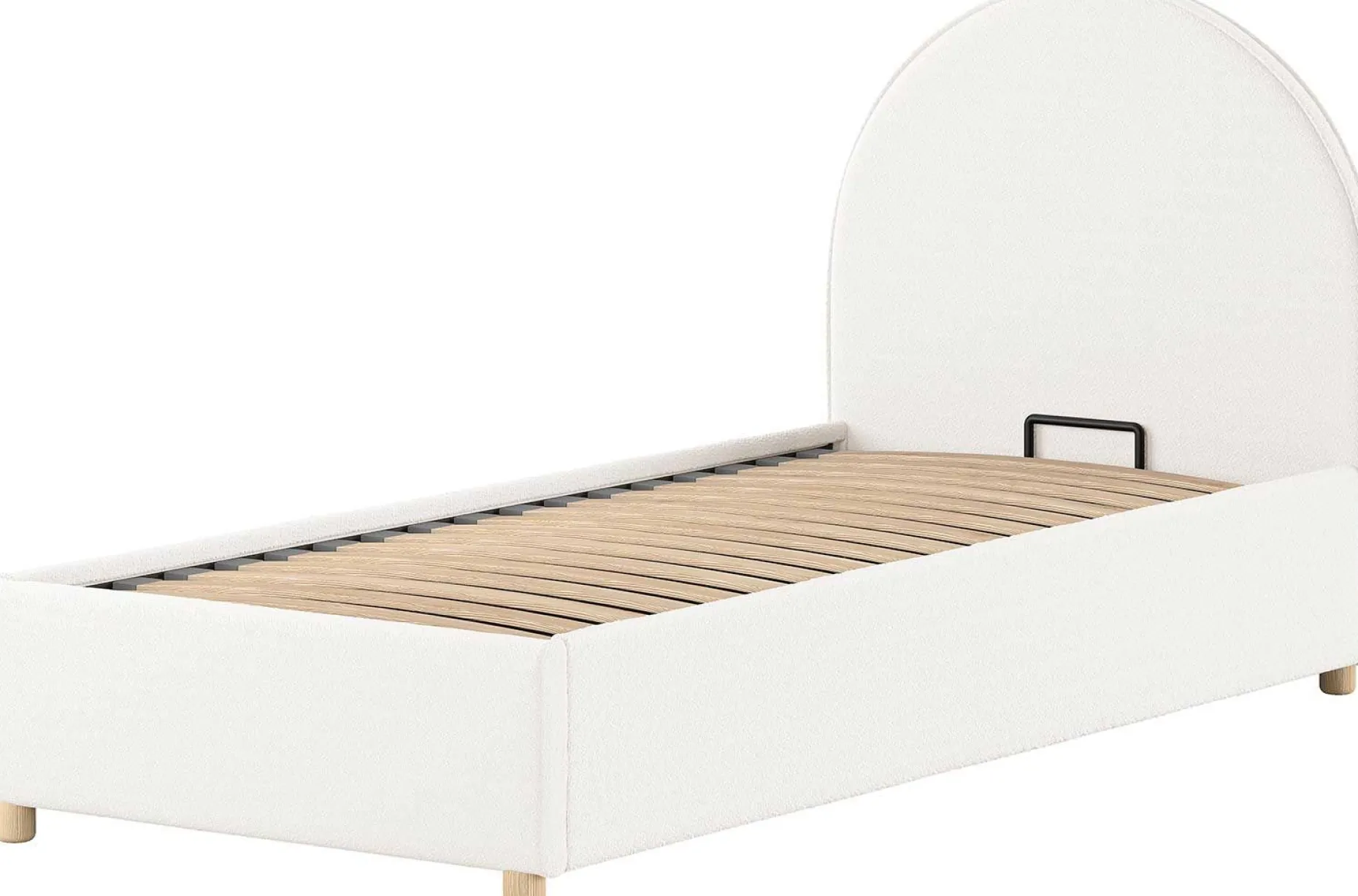 Einzelbett Maeva - 90x200cm - mit Stauraum - weiß