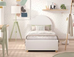 Einzelbett Maeva - 90x200cm - mit Stauraum - weiß