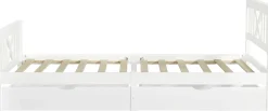 Einzelbett Milo - 90x200cm - mit Schubladen - massivem Kiefernholz - weiß