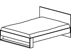 Einzelbett Nael - 90x190cm - Eiche Dekor/schwarz