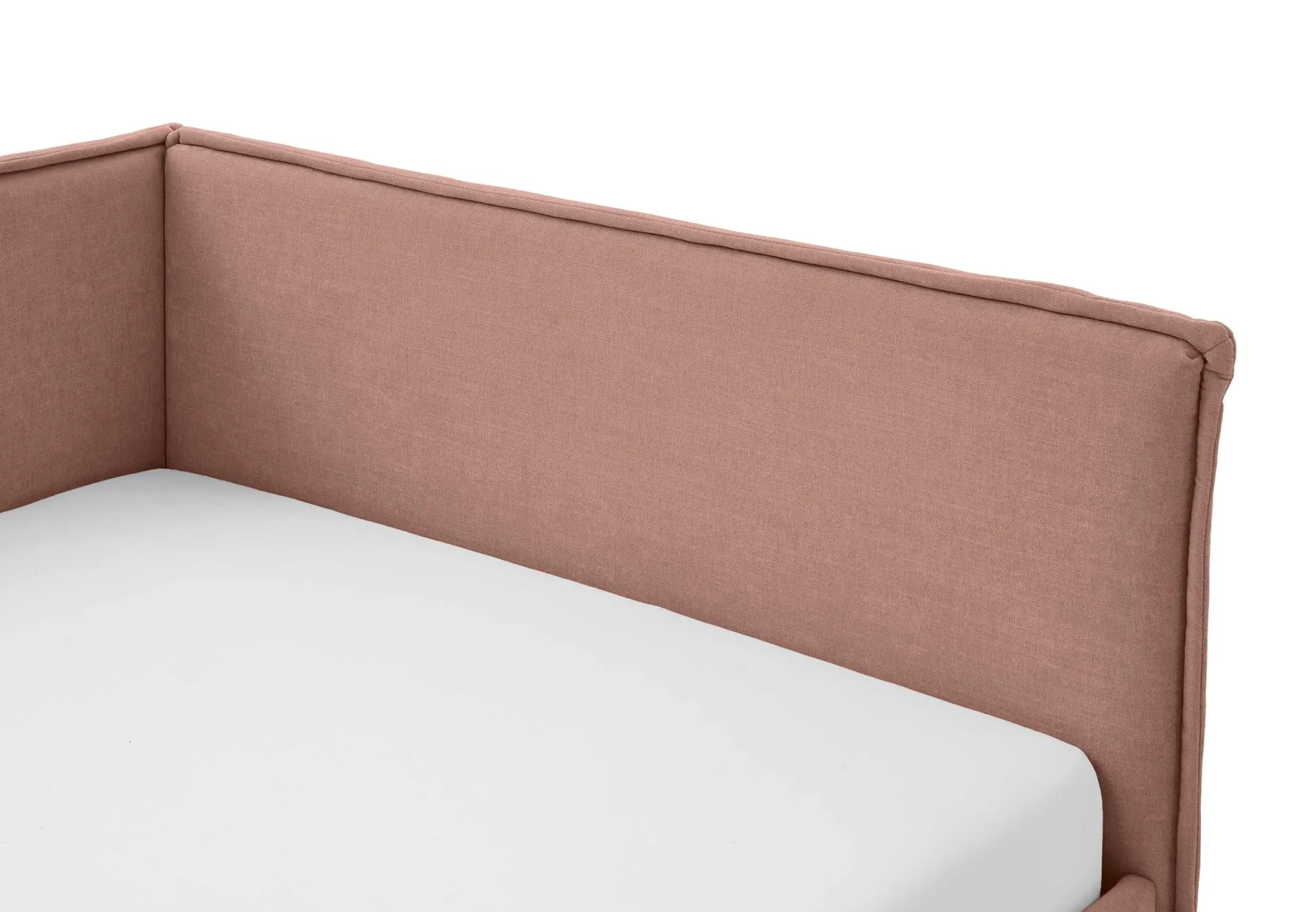 Einzelbett Ollie | Mit Rückenlehne | 120 x 200 cm | Rosa Design