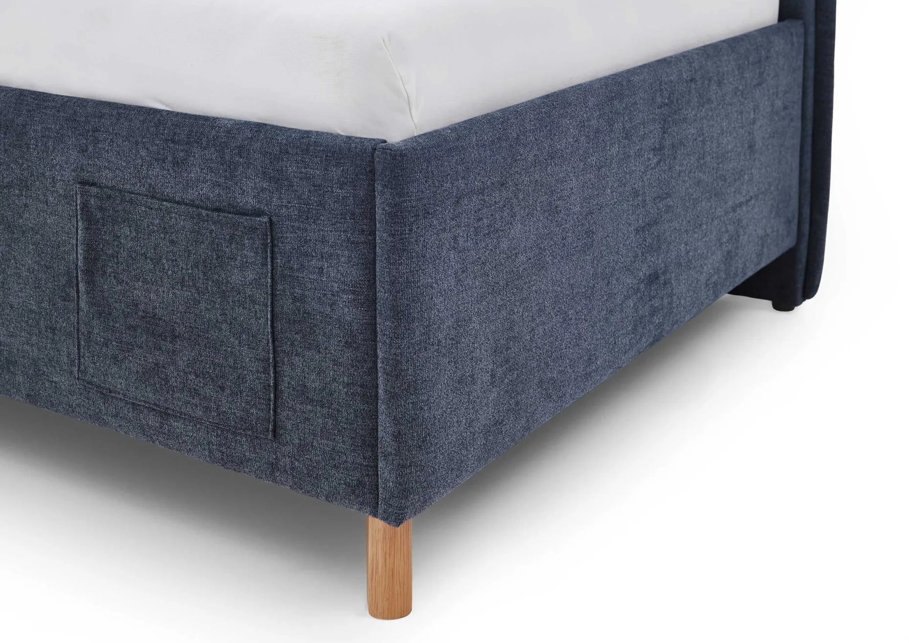 Einzelbett Ollie | Mit Rückenlehne | 120 x 200 cm | Dunkelblaues Design
