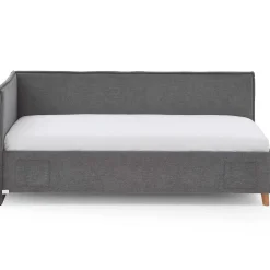 Einzelbett Ollie | Mit Rückenlehne | 120 x 200 cm | Design Grau