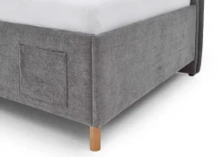 Einzelbett Ollie | Mit Rückenlehne | 120 x 200 cm | Design Grau