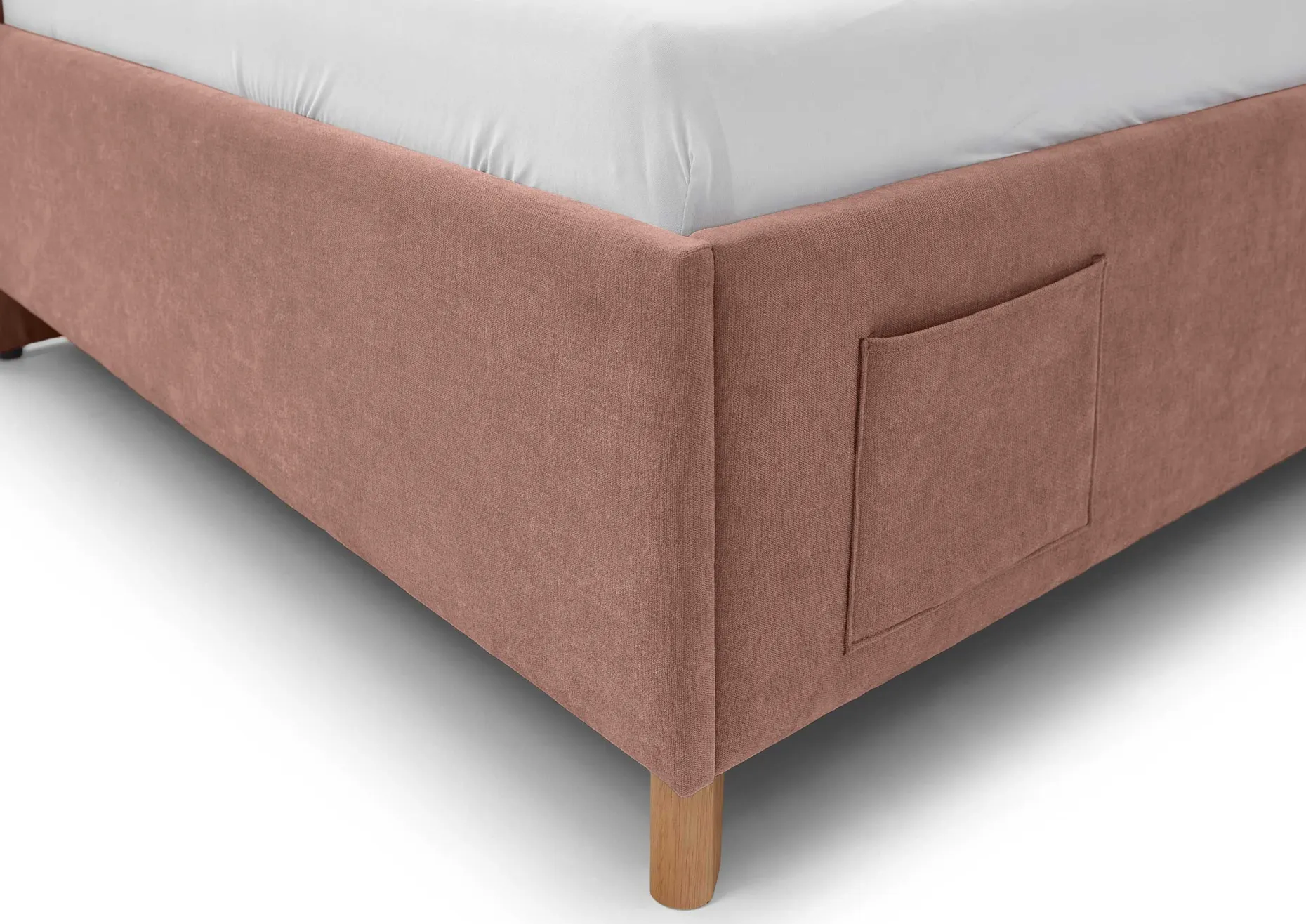 Einzelbett Ollie | Mit Rückenlehne | 90 x 200 cm | Rosa Design