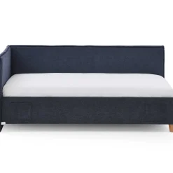Einzelbett Ollie | Mit Rückenlehne | 90 x 200 cm | Dunkelblaues Design