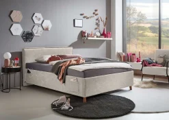 Einzelbett Ollie | 120 x 200 cm | Design Beige