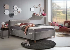Einzelbett Ollie | 90 x 200 cm | Design Grau