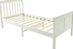 Einzelbett Rover - 90x200cm - massivem Kiefernholz - weiß
