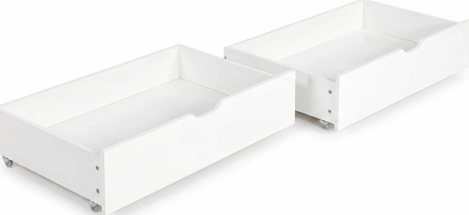 Einzelbett Rover - 90x200cm - mit Schubladen - massivem Kiefernholz - weiß