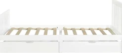 Einzelbett Rover - 90x200cm - mit Schubladen - massivem Kiefernholz - weiß