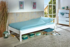 Einzelbett Vilmar massivholz - weiß
