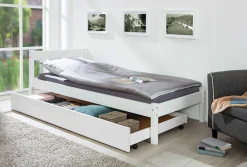 Einzelbett Vilmar massivholz - weiß