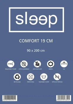Einzelmatratze Comfort Plus 90x200x19cm - Kaltschaum