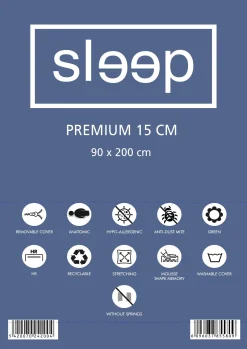 Einzelmatratze Premium 90x200x15cm - Memory Foam