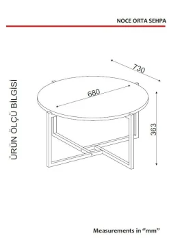 Emob Eleganter Couchtisch aus Nussbaumholz | 100% Melaminbeschichtung | Metallgestell