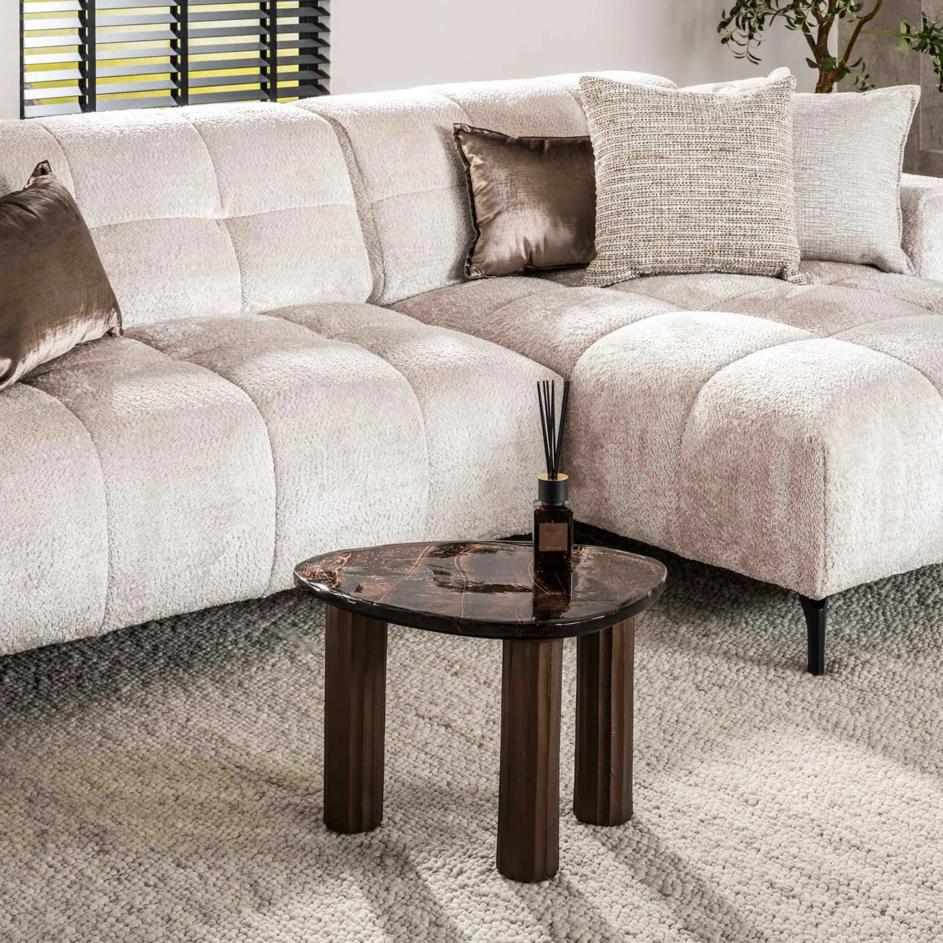 Emob eleganter Eclipse S Couchtisch in Antik-