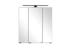 Held Ensemble de salle de bain Meran | Meuble lavabo, armoire de toilette avec éclairage | Blanc