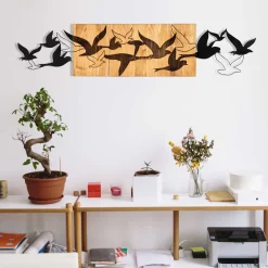 Emob Enzo Dekoratives Wandaccessoire aus Holz | Holzrahmen | 111 x 25 cm