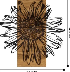 Emob Enzo Dekoratives Wandaccessoire aus Holz | Holzrahmen | 56 x 58 cm