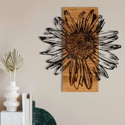 Emob Enzo Dekoratives Wandaccessoire aus Holz | Holzrahmen | 56 x 58 cm