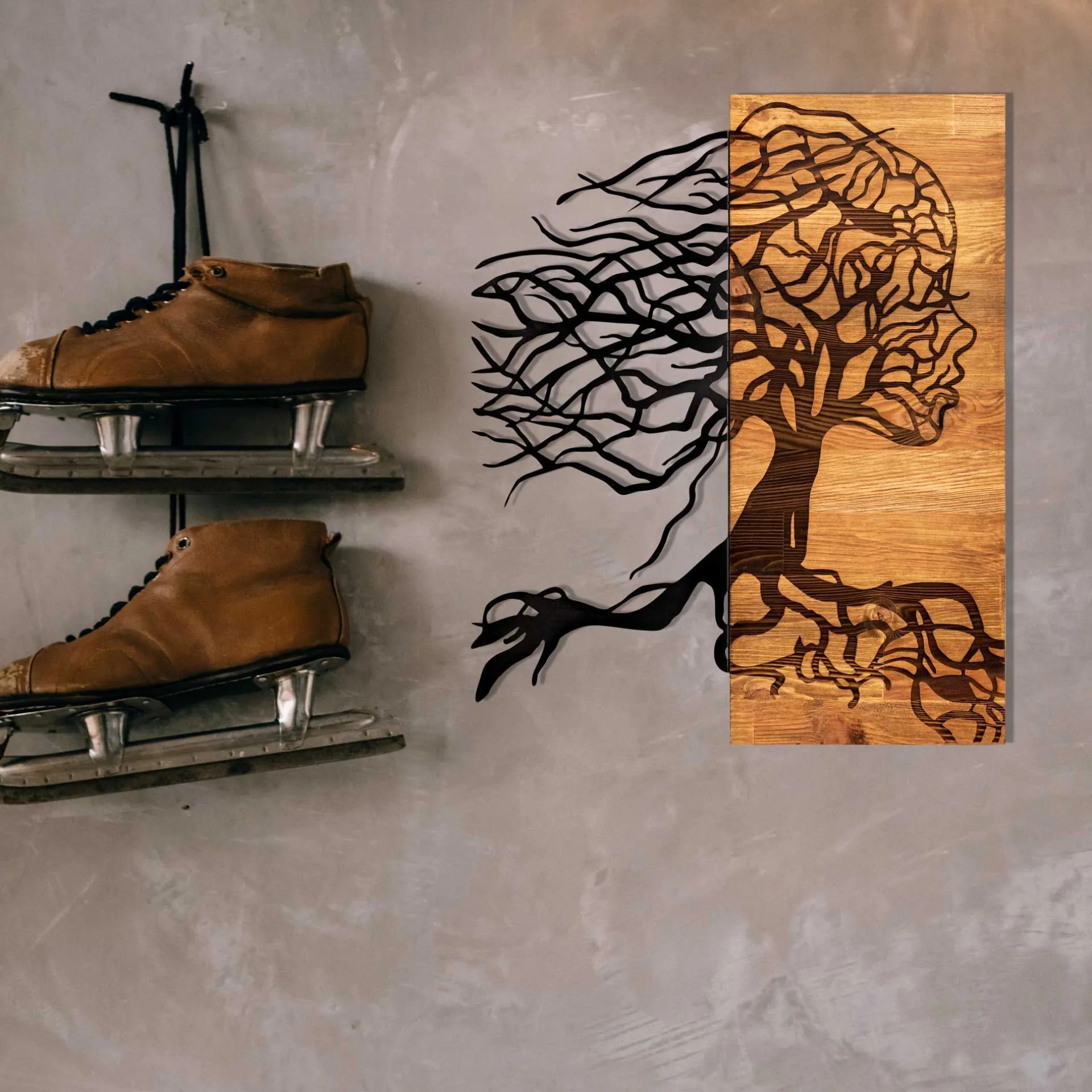 Emob Enzo Dekoratives Wandaccessoire aus Holz | Holzrahmen | 47 x 58 cm