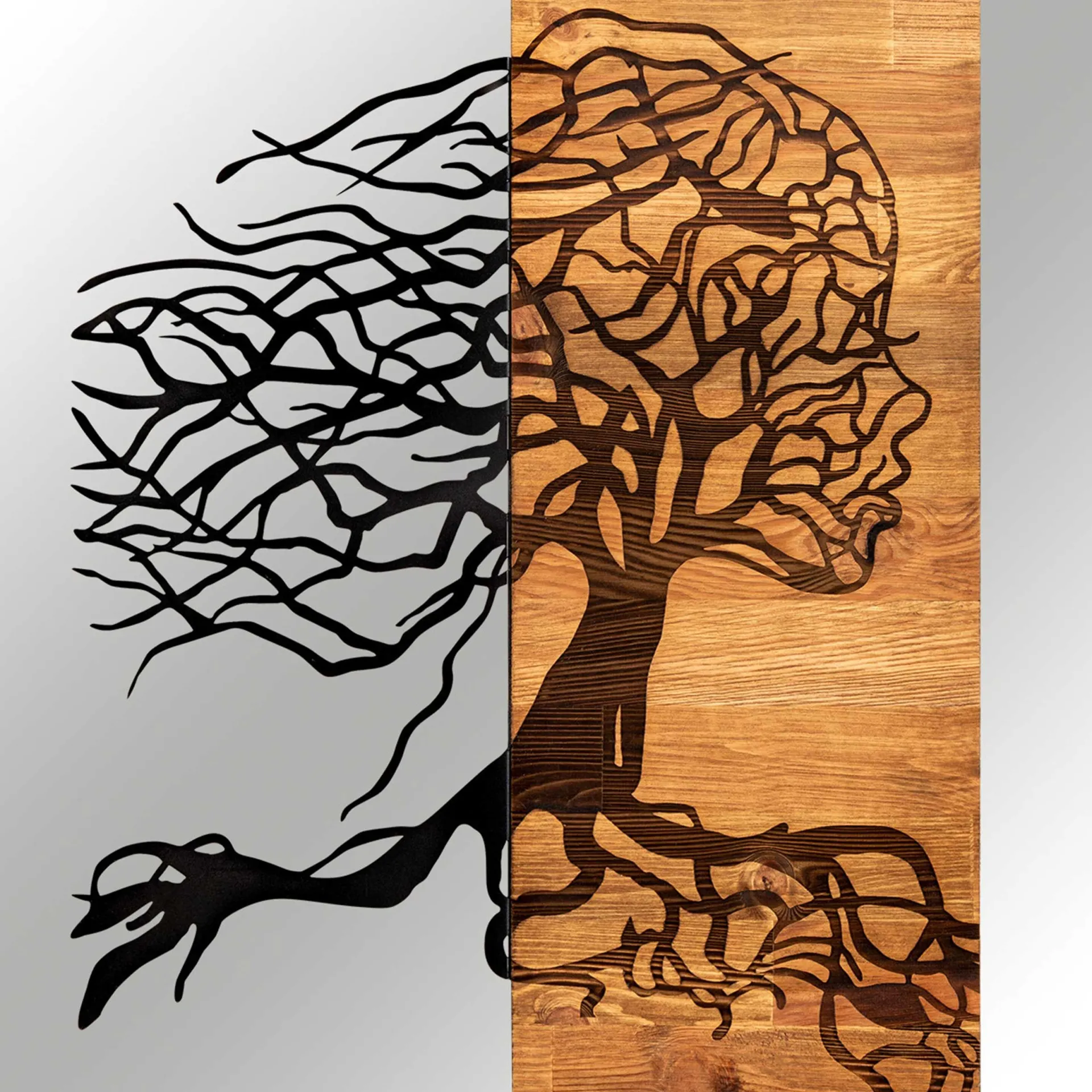 Emob Enzo Dekoratives Wandaccessoire aus Holz | Holzrahmen | 47 x 58 cm