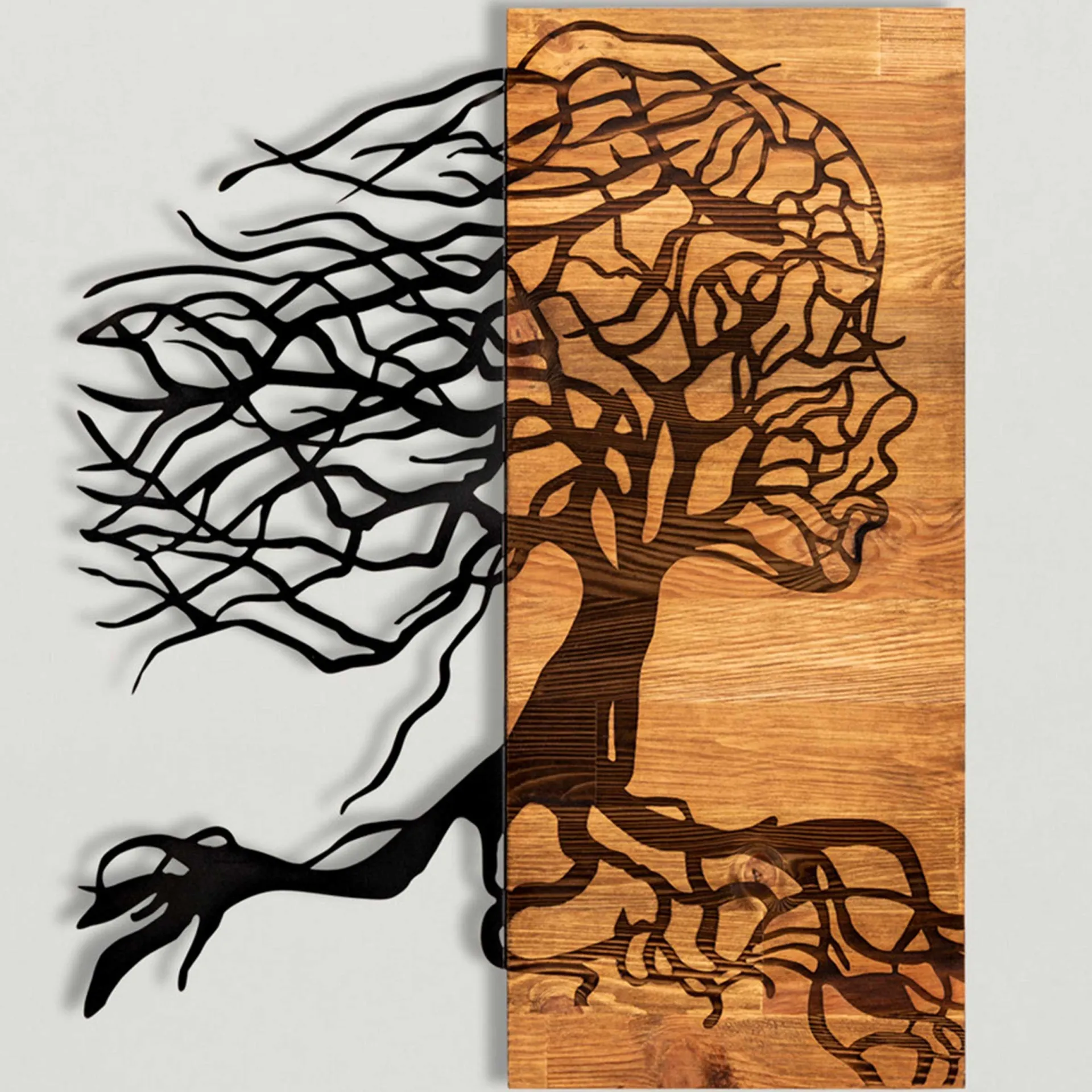 Emob Enzo Dekoratives Wandaccessoire aus Holz | Holzrahmen | 47 x 58 cm