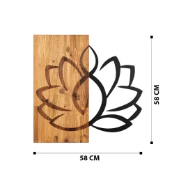 Emob Enzo Dekoratives Wandaccessoire aus Holz | Holzrahmen | 58 x 58 cm