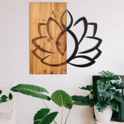Emob Enzo Dekoratives Wandaccessoire aus Holz | Holzrahmen | 58 x 58 cm