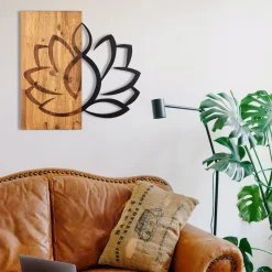 Emob Enzo Dekoratives Wandaccessoire aus Holz | Holzrahmen | 58 x 58 cm