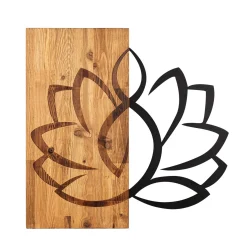 Emob Enzo Dekoratives Wandaccessoire aus Holz | Holzrahmen | 58 x 58 cm